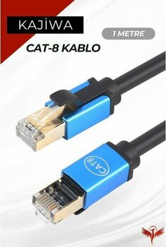 Kajiwa Cat8 1 Metre Ethernet Kablosu 25GBPS Premium Internet Lan Kablo 1mt - 1 m