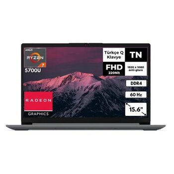 Lenovo Ideapad 1 15Alc7 R7-5700U 8 Gb 2 Tbssd Radeon Graphics 15.6" Fhd Windows 11 Home Taşınabilir Bilgisayar 82R400r4trat24