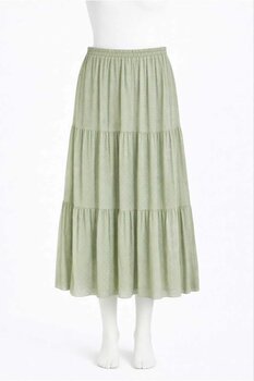 Nihomall20 Kadin Şifon Astarlı Puantiyeli 3 Katlı Etek Standart Beden