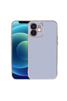 Iphone 12 Ile Uyumlu Kılıf Kamera Korumalı Parlak Renk Tasarımlı Emollient Kılıf Mavi Açık