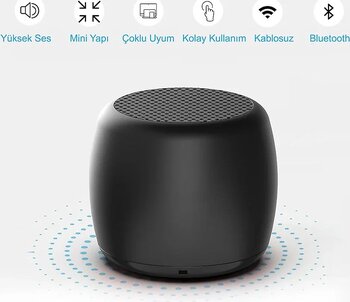 Hymark Mini Bluetooth Ses Bombası Hoparlör Mini Boyut Yüksek Ses Wireless Speaker - Siyah