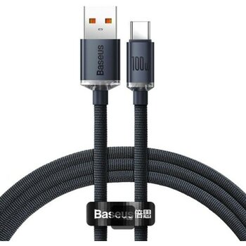 Baseus Crystal Shine 100W USB To Type-C Hızlı Şarj Kablo 1.2 mt CAJY000401 - Siyah