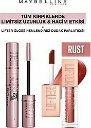 Maybelline Sky High Dev Limitsiz Kirpikler-Işıltılı Dolgun Dudaklar Makya Seti 016 Rust