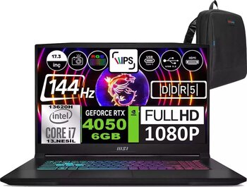 Msı Katana 17 Intel Core I7 13620H 32GB 2tb SSD RTX4050 (105W)6GB Windows 11 Home 17.3" Fhd 144Hz Taşınabilir Bilgisayar B13VEK1035XTRWH07 + Zetta Çanta