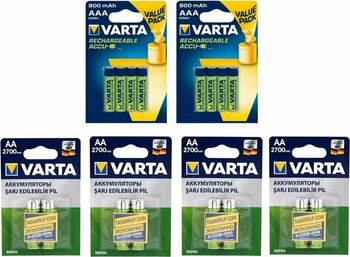 Varta 8*2700 Mah Aa 8*800 Mah Aaa Şarjlı Pil