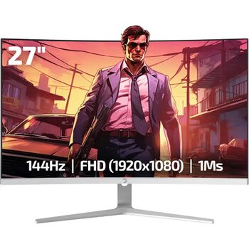GamePower Vivid F20 Beyaz 27 inç 144Hz 1ms Curved Oyuncu Monitörü