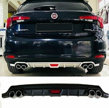 Fiat Egea HB Difüzör Arka Tampon Eki 4 Egzoz Çıkışlı Siyah Tip