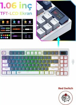 Havit Gamenote Kb884L Kablolu USB Oyuncu Mekanik RGB Red Switch Mekanik Klavye