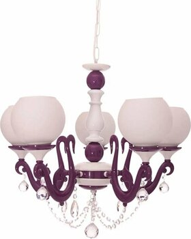 Umur Aydınlatma Bella Retro E14 Mor Beyaz 5 Ampul Avize