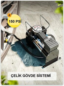 Toptancı Amca Hava Pompası Araç pompası Çakmaklıklı Metal Lastik Hava Kompresörü 12 V 150 Psı
