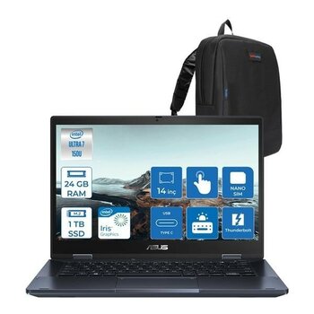 Asus Expertbook Intel Core Ultra 7 150U 24GB 1tb SSD Intel Iris x Graphics 14" Fhd 4g Sim Windows 11 Home Dokunmatik Taşınabilir Bilgisayar B3402FV...