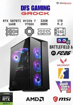 Dfs Gamıng Grock Ryzen 7 9700X-B650m-Rtx 5070 Tı 16Gb-32Gb Ddr5 Ram-1Tb M.2 Ssd-Oyuncu Bilgisayarı