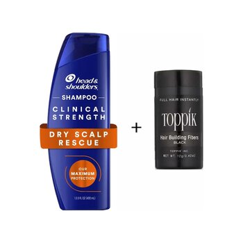 Head&shoulders Clinical Strength Dry Scalp Rescue Kuru Saç Deri Şampuan 400ml + Toppik Hair Building Saç Dolgunlaştırıcı Fiber Black 0,42oz / 12gr