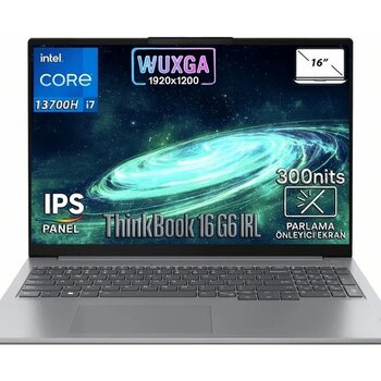 Lenovo Thinkbook 16 G6 Irl Intel Core I7-13700H 16GB 1tb SSD 16" Wuxga IPS Panel Freedos Taşınabilir Bilgisayar 21KH00V1TR-BS3 - 1 TB - 16 GB