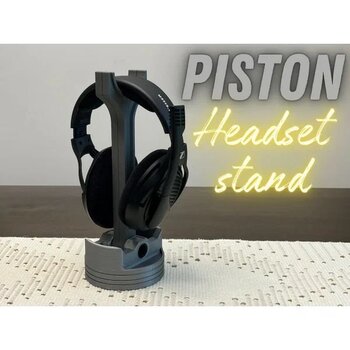 DLC 3D Design Özel Tasarım Piston Model Gri Kulaklık Standı