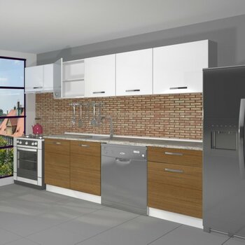 Decoraktiv Elite 280 MDF Hazır Mutfak Dolabı - Tezgah Dahil - Ceviz - Beyaz