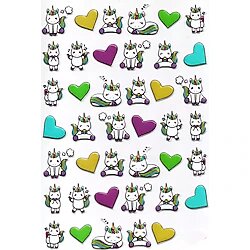 Sticker Kabartmalı Lim221 Unicorn Kalp Stiker Defter