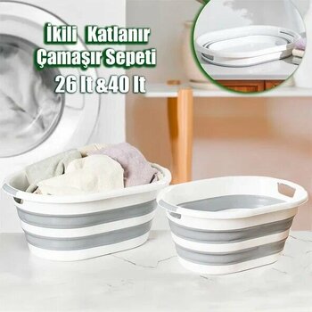 Porsima La-550 Silikon 40 lt Katlanabilir Çamaşır Sepeti
