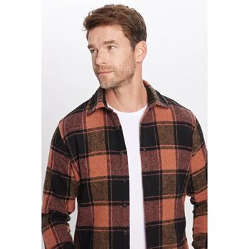 Slim Fit Dar Kesim Oduncu Kareli Kışlık Gömlek