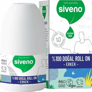 Siveno %100 Doğal Roll-On Erkek Deodorant Ter Kokusu Önleyici Vegan 50 Ml