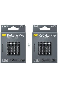 GP Recyko Pro 800 Mah Aaa Ince Kalem 8'li Şarj Edilebilir Pil