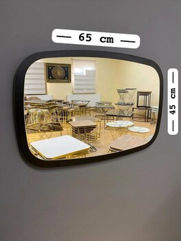 ZTM KONSEPT Duvar Aynası Kare Oval SİYAH 45x65 Cm Antre Hol Dresuar Koridor Salon Banyo Wc makyaj