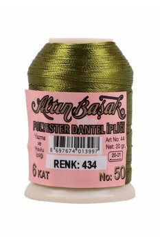 Altınbaşak Polyester Dantel Ipliği 20 Gr Iğne Oyası Ipi 434 (zeytin Yeşili)
