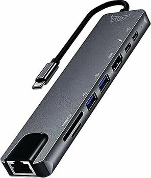 Buff Labs Type C USB 8 in 1 Hub Çoklayıcı Adaptör USB 3.0, HDMI, USB C, SD, Ethernet