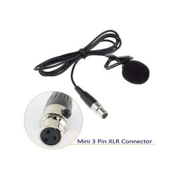 3 Pin Mini Xlr Dişi Uçlu Yaka Mikrofonu 1.2 Metre