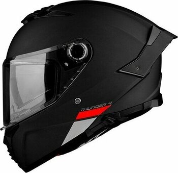 mt Thunder 4 Sv Solid A1 Matt Black Şeffaf Vizörlü Kask - M - Siyah