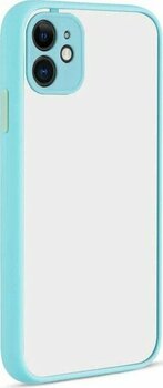 CaseArt Apple iPhone 11 Kılıf Kamera Korumalı Silikon Kenarlı Renkli Düğmeli Mat Arka Kapak - Turkuaz