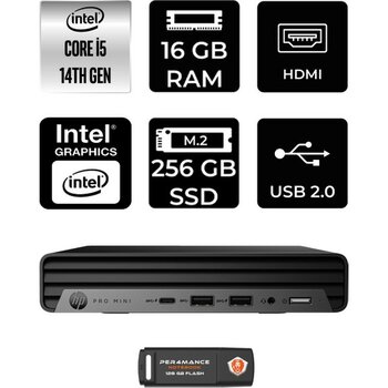 HP Pro Mini 400 G9 i5 14500T 16GB RAM 256GB SSD Win11 Pro 9H6W8ETPN386 Mini PC + Per4 USB - Windows 11 Pro