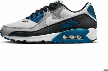 Nike Air Max 90 Erkek Sneaker Ayakkabı FB9658-002 (Yarım Numara Büyük Almanızı Öneririz) Gri-Siyah-Mavi - 44,5 - 01 - Mavi