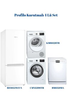 Profilo 4 Lü Kurutmalı Full Set (BD3055WEVN - CMN12190TR - BM6320MA - KM8612HTR)