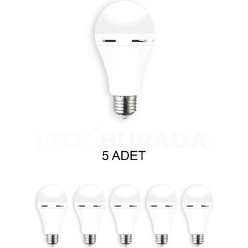 Cata CT-4229 Şarjlı LED Ampul Beyaz 9W - 5'li Paket