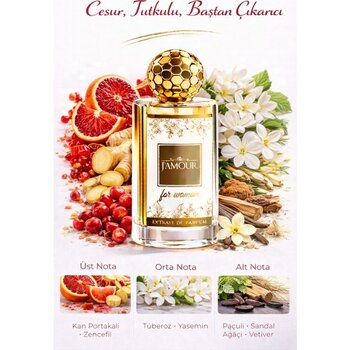 J'Amour W344 L'ınterdıt Rouge Kadın Parfümü 50 ml -Yoğun Amber Tatlı Odunsu Kalıcı ve Lüks Koku