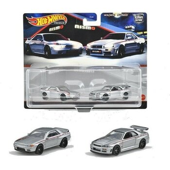 Hot Wheels 2 Li Premıum Nissan Skyline Gt-R (BNR32) / Nissan Skyline Gt-R (BNR34) HCY75 2021 M. - Gümüş