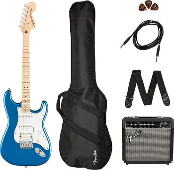 Fender Squier Affinity Strat HSS MN LPB Frontman 15G Elektro Gitar Seti