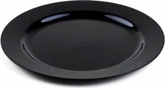 Sert Plastik Siyah Tabak 23 Cm- 10 Adet Dayanikli Ve Şik