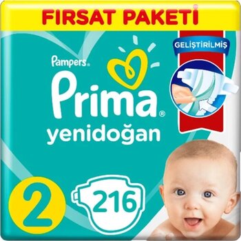 Prima 2 Beden Yenidoğan Bebek Bezi Fırsat Paketi (3*72) 216 Adet