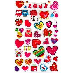 Sticker Kabartmalı Stiker Defter Planlayıcı Etiket Şirin Kalpler
