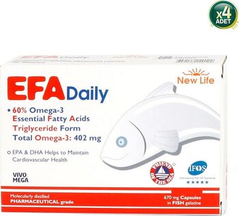 New Life Efa Daily Omega 3 Balık Yağı 30 Kapsül 4'lü