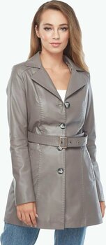 Unecca Hakiki Deri Kadın Kaban Taupe