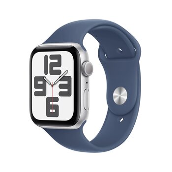 Apple Watch SE GPS 44 mm Mavi Spor Kordon Gümüş Akıllı Saat