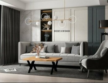 Deryawood Masif Ahşap Baum Sulamalı Sehpa 70*160 cm - Açık Ceviz - 70*160*45cm