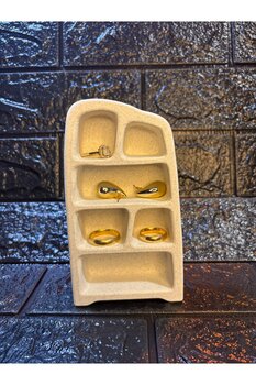 Gragold3Design Modern Organik Form Mini Kitaplık | Masaüstü Dekoratif Raf