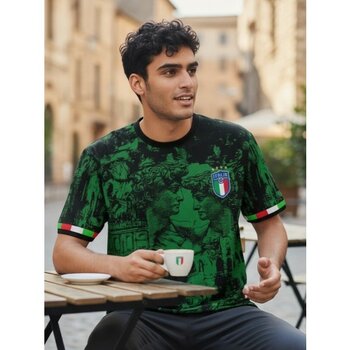 Italya Yeşil Michelangelo Temalı Özel Üretim Maç Forma - M - Koyu Yeşil