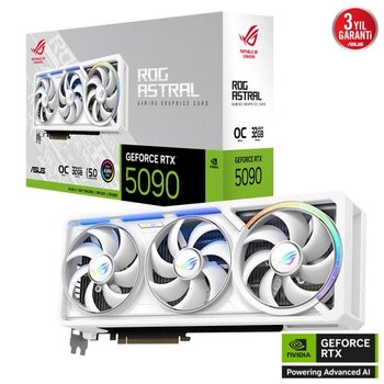 ASUS ROG Astral GeForce RTX 5090 32GB OC White Edition ROG-ASTRAL-RTX5090-O32G-WHITE GDDR7 512Bit Gaming (Oyuncu) Ekran