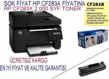 HP CF283A-CF283X-CRG-737 2400 Sayfa Siyah Uyumlu Toner