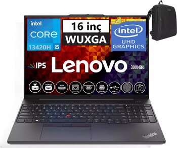 Lenovo Thinkpad E16 Gen1 Intel Core I5-13420H 8gb 1tb Ssd + 1tb SSD 16" Fhd + IPS Fredos Taşınabilir Bilgisayar TP21JN00JUTX04 + Zetta Çanta